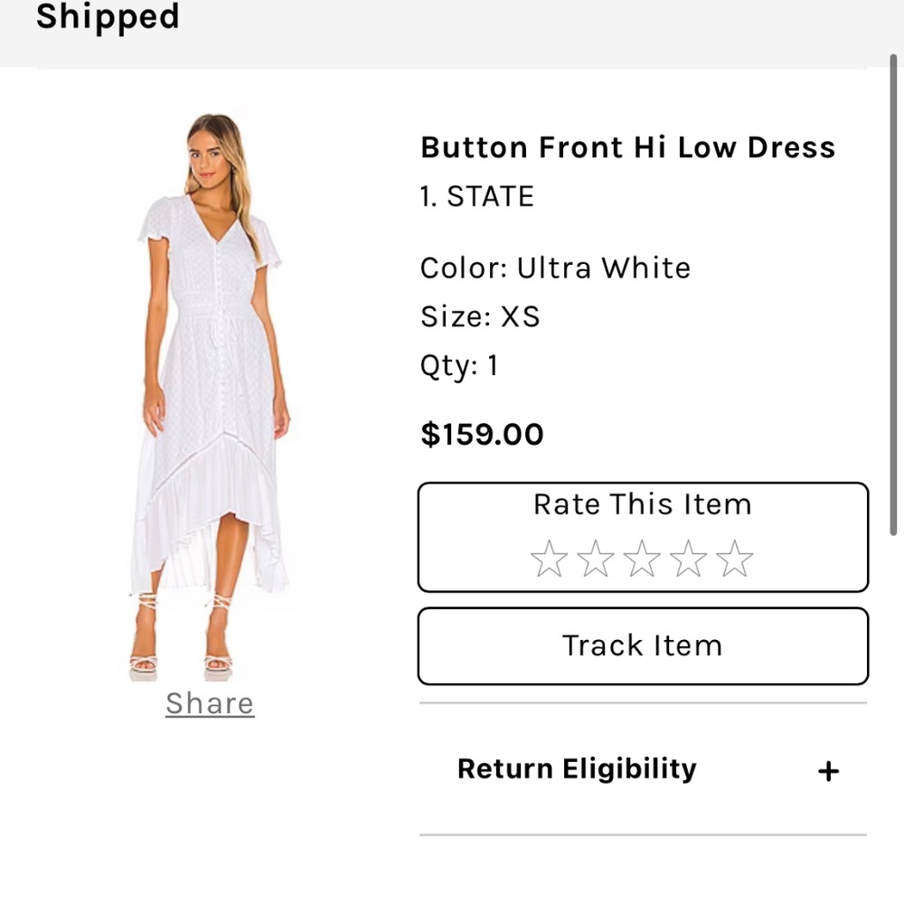 White hi low midi dress - 1. state